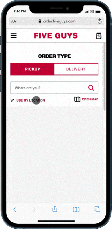 Five Guys Mobile App