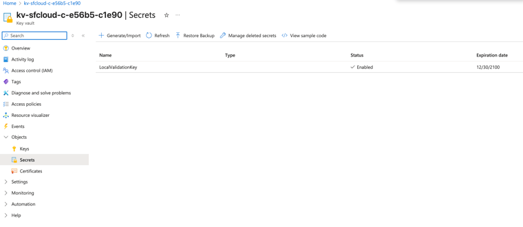 SitefinityKeyVault