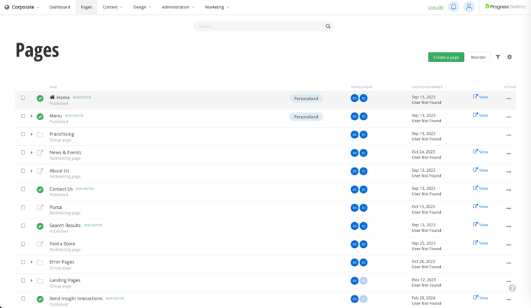 SitefinityPages
