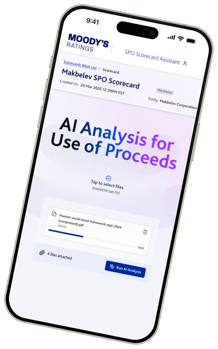 Moody's SPO Scorecard AI Analysis app