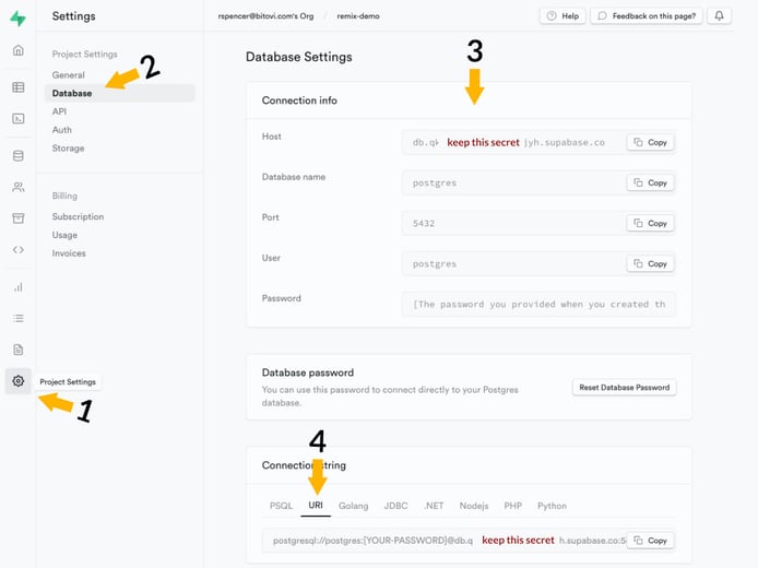 database-settings