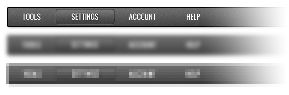 Original gray nav bar, blurred and pixelated