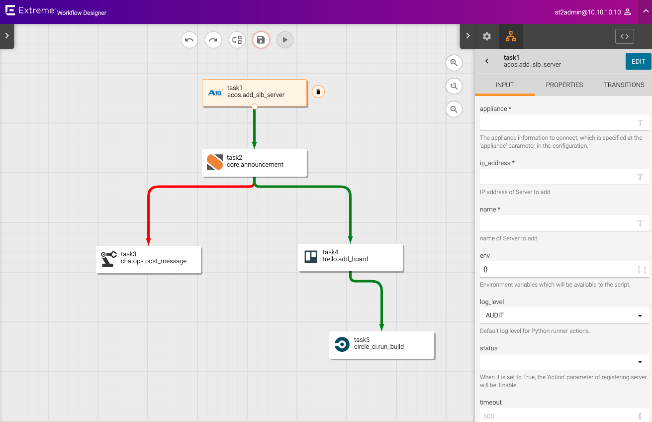 Stack Storm Workflow Designer App